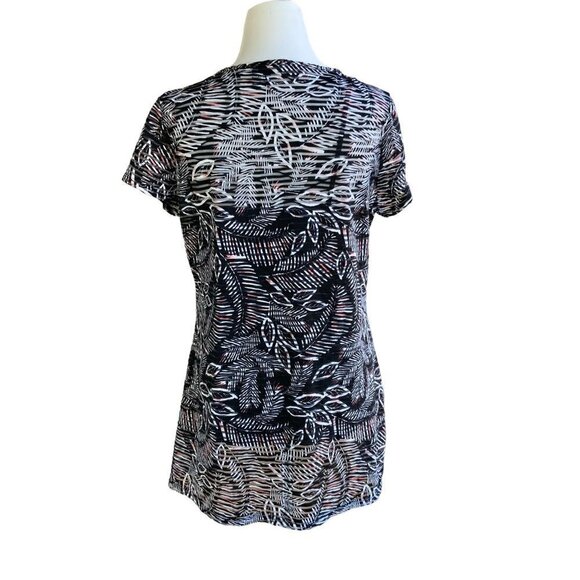 NEW DIRECTIONS 2 PIECE TOP M BLACK MULTI COLORS ABSTRACT POLY BLEND OFFICE WEAR - Picture 8 of 13